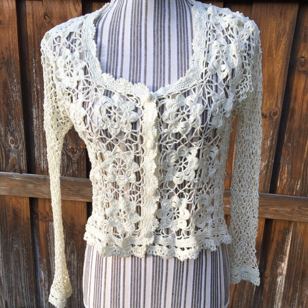 Vintage Handmade Crochet Cardigan